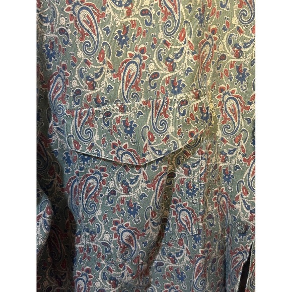 Roper Mens Long Sleeve Paisley Print Button Down Shirt Size L Casual Western - Picture 4 of 5